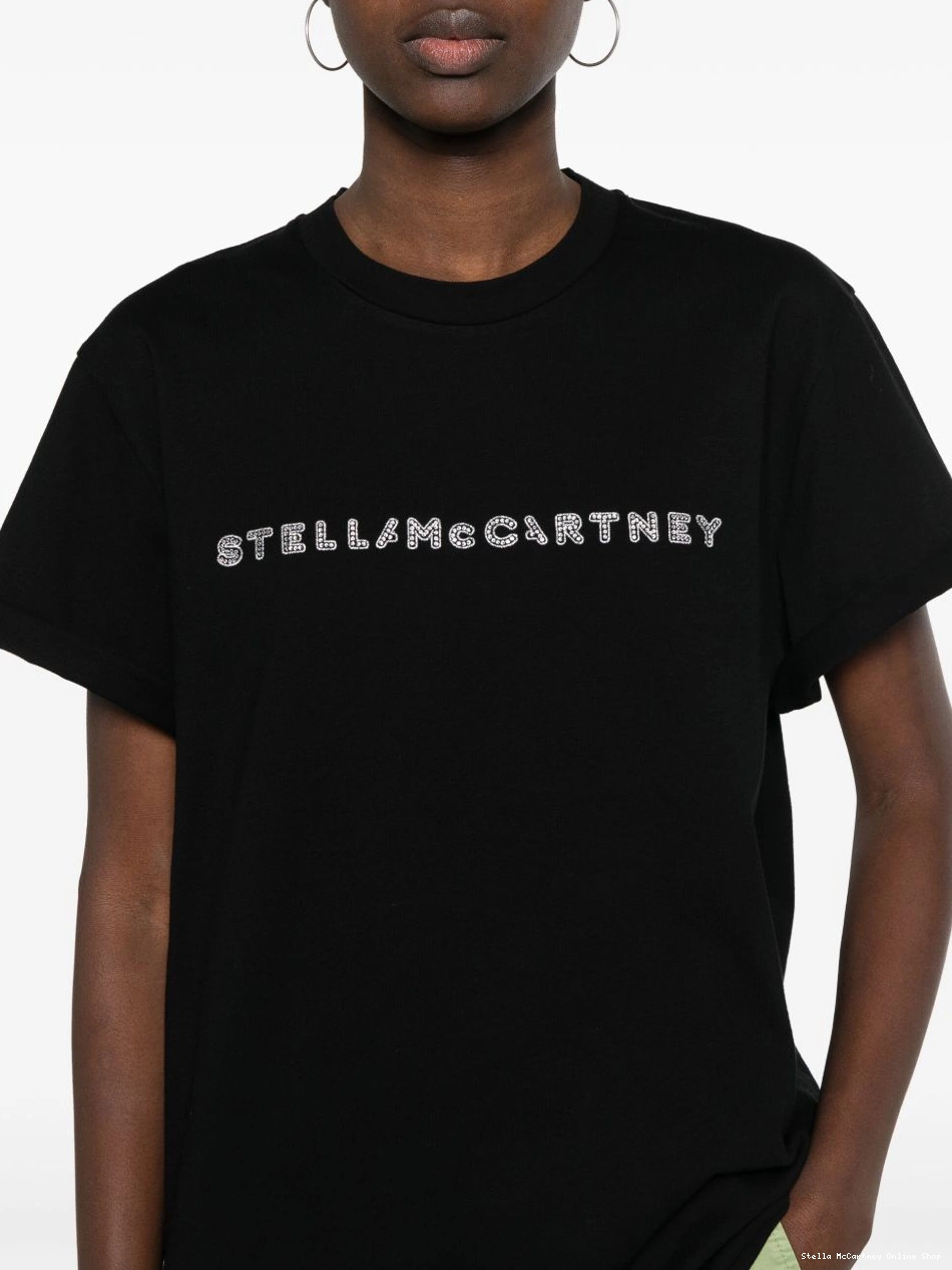 Affordable Stella Women crystal-logo T-shirt McCartney cotton 0402